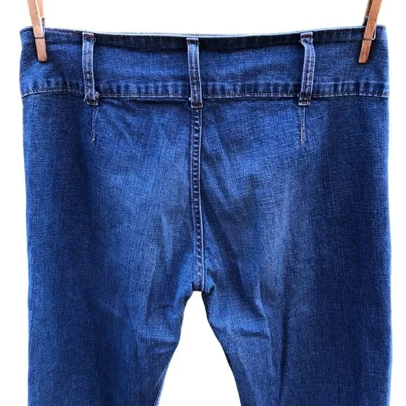 Levis Jeans Blue Stretch Low Rise Waistband Y2K Flare No Back Pockets Womens 8 - Picture 4 of 9